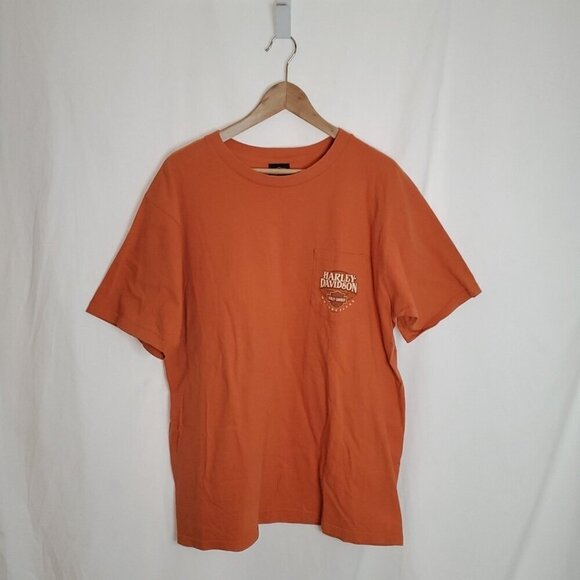 Harley-Davidson Other - Thoroughbred Vintage Faded Orange Harley Davidson Tee Size XL Florence KY
